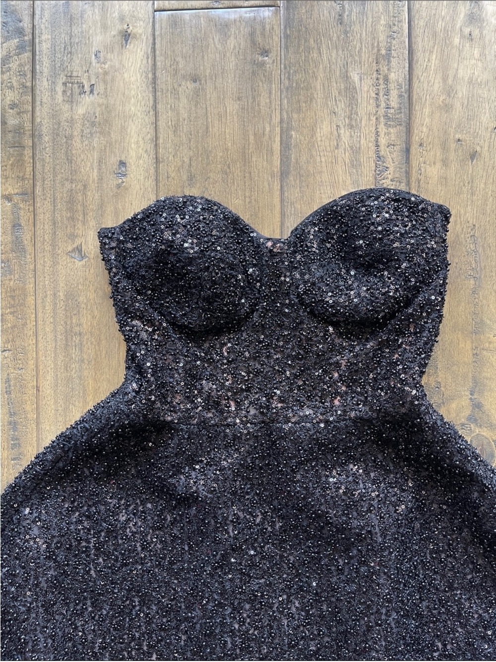Nadine Merabi Marilyn Rhinestone Cocktail Dress Black - Picture 6 of 10